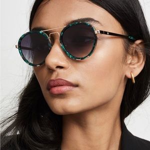 Lele Sadoughi Emerald Downtown Aviator Sunglasses
